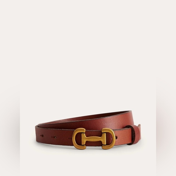 NWT BODEN Iris Skinny Snaffle Trim Belt in Tan - Picture 2 of 7